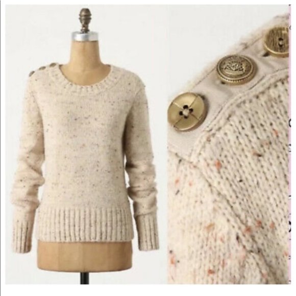 Anthropologie Sweaters - ANTHRO Charlie & Robin Berm Button Speckle Sweater